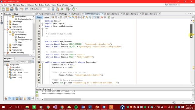 Netbeans Connection With My SQL workbench in a Simple App
