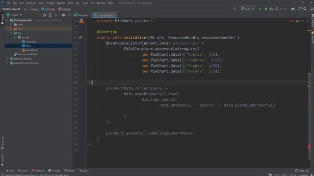 JavaFX and Scene Builder - IntelliJ: PieChart