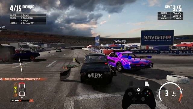 Wreckfest пробую выжить контроллер x box one