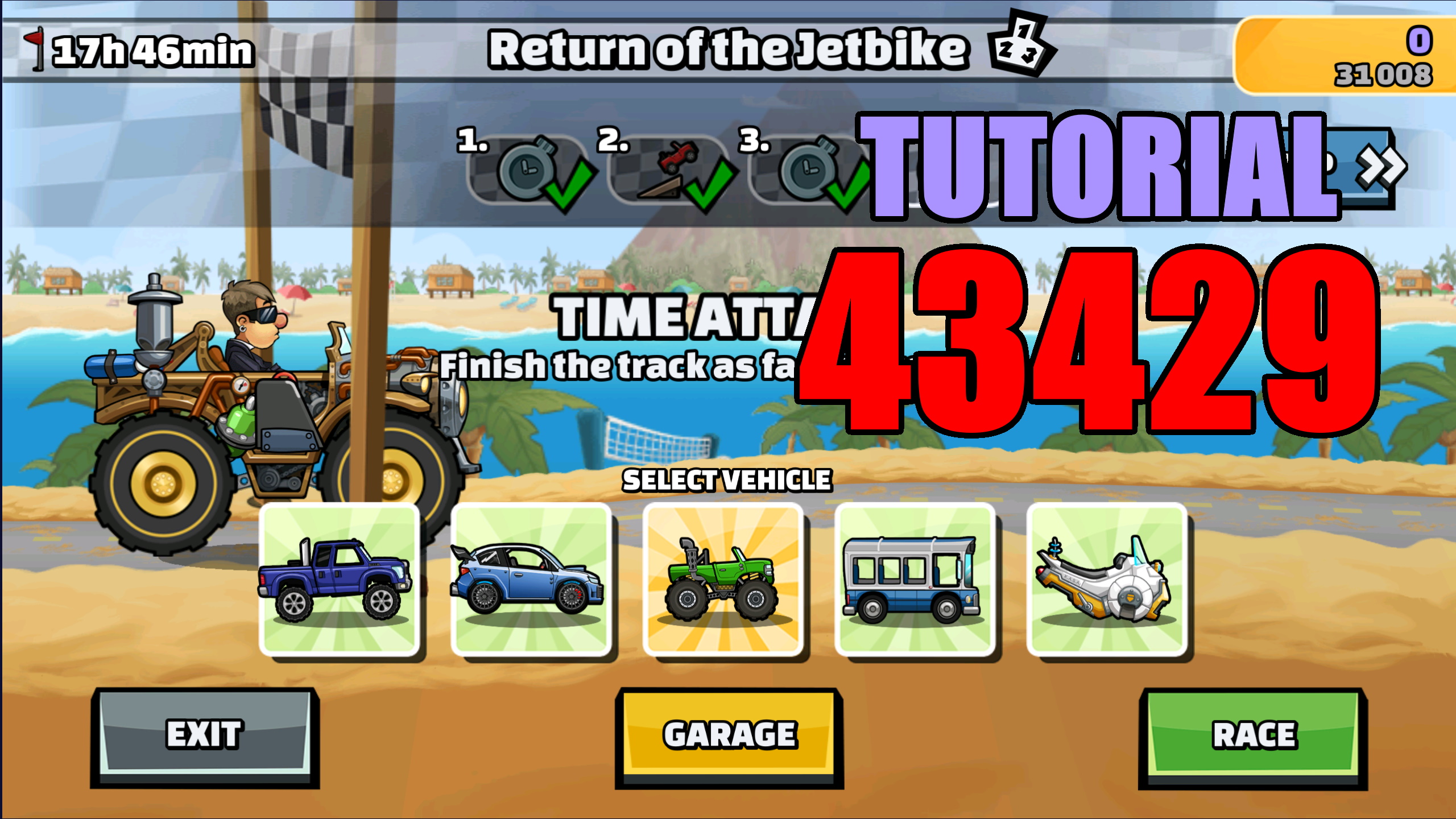 🎮 43429 TUTORIAL 🎮 (Return Of The Jetbike) - Hill Climb Racing 2