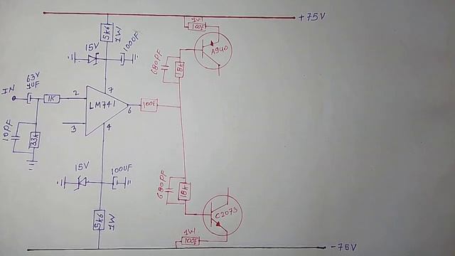 LM741 op amp 500 Watt power Amplifier Driver Board Circuit Study  (part 1)