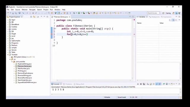 Program to print Fibonacci series in java by JavaTech[ just in #3 mnts]