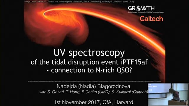 High Energy Seminar 11/01/2017 Elena Murchikova and Nadia Blagorodnova