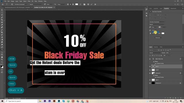 Black Friday Social Media Banner Design | How to make Gif image in Photoshop cc | techno fine