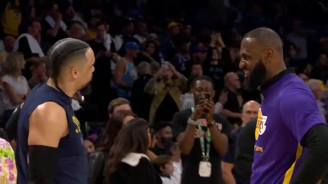 LeBron James & Dillon Brooks exchange words in pregame 😳 | NBA on ESPN