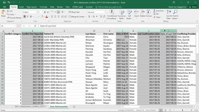 How to Reformat CII/CPAR Panel Conflict Report in Excel