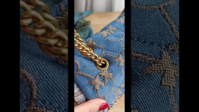 Женская сумка из денима и  натуральной кожи