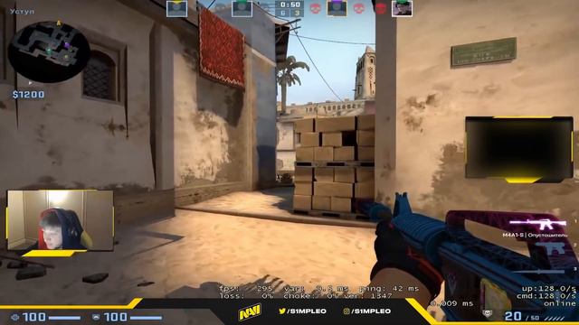 СИМПЛ ВЕШАЕТ КРАСИВЫЕ ВАН ТАПЫ! S1MPLE ИГРАЕТ FACEIT С LOBANJICAA