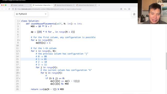 2320. Count Number of Ways to Place Houses (Leetcode Medium)