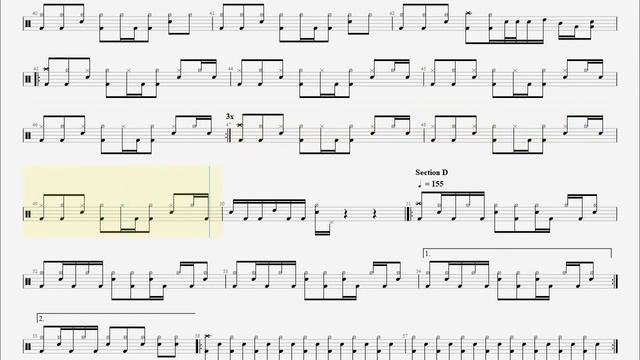 System Of A Down - B.Y.O.B drum tab, score, sheet music