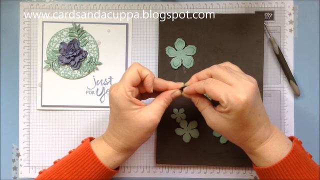 Stampin' Up! Botanical Builder Dies To Make a Faux Fabric Flower.
