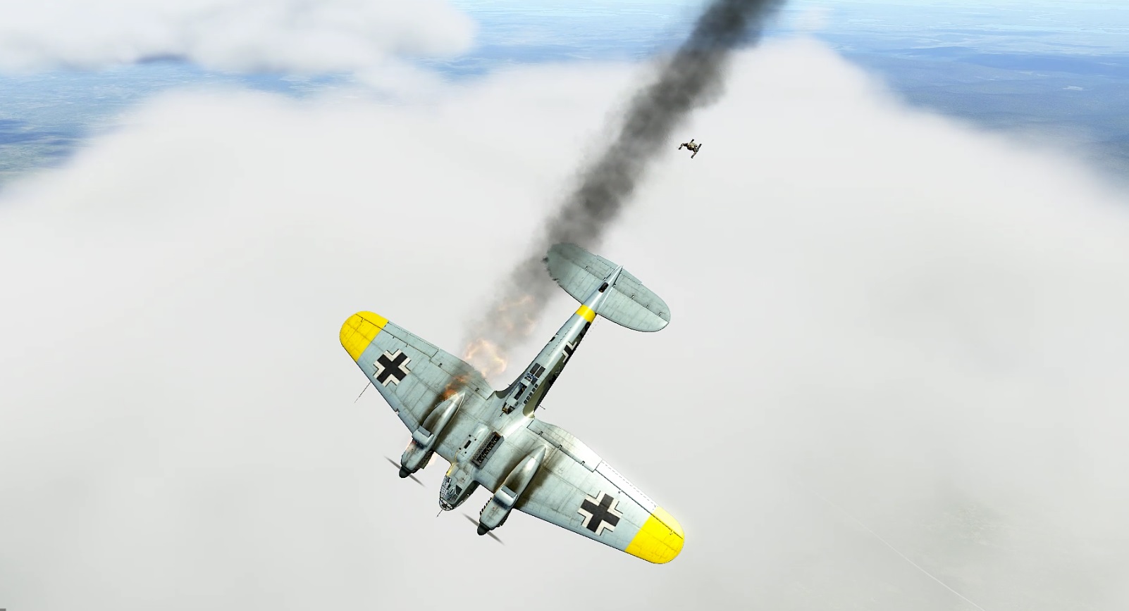Як-9т против He 111. МОД НА УВЕЛИЧЕНИЕ УРОНА ВКЛ!