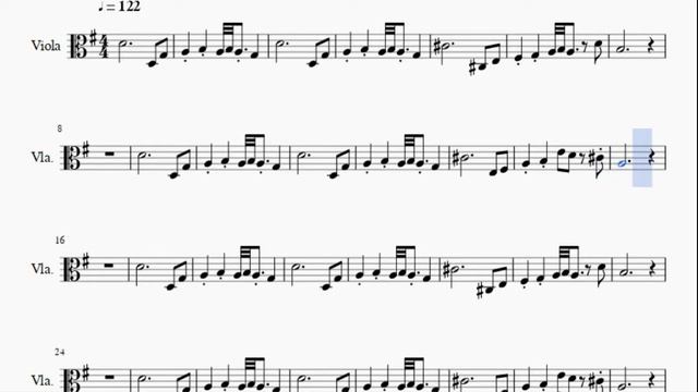 Viola Sheet Music: How to play Snowy by Toby Fox