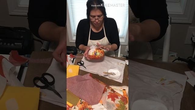Tutorial - Mod Podge a Pumpkin for Fall Using Napkins Part 1 mycraftymind4u