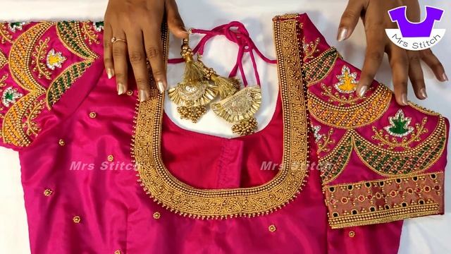 Beautiful Elbow Sleeve Blouse Designs | French Knot | Online Tailoring & Aari Embroidery Classes