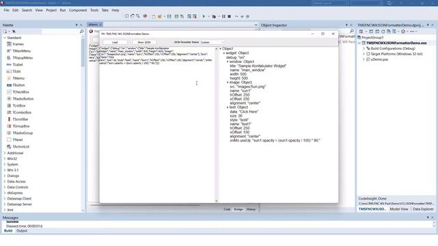Browse JSON data with WX controls
