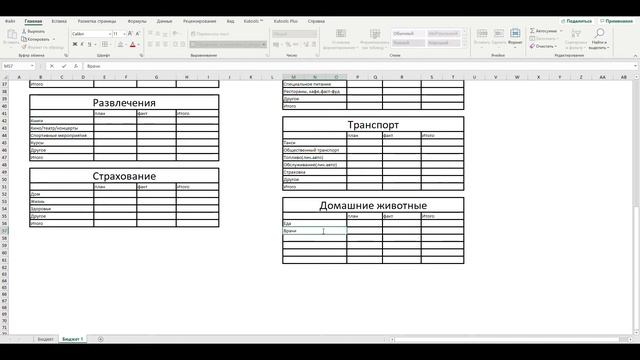 Обучающее видео Excel. Планируем бюджет на месяц с Excel