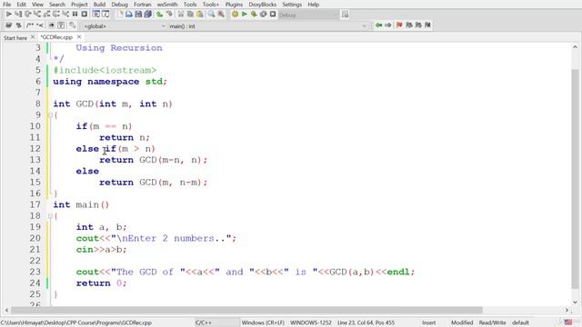 8. Solution to Programming challenge - GCD of 2 given numbers
