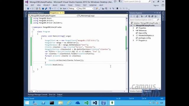 campusMVP - MongoDB: Realizar consultas desde C# y la plataforma .NET