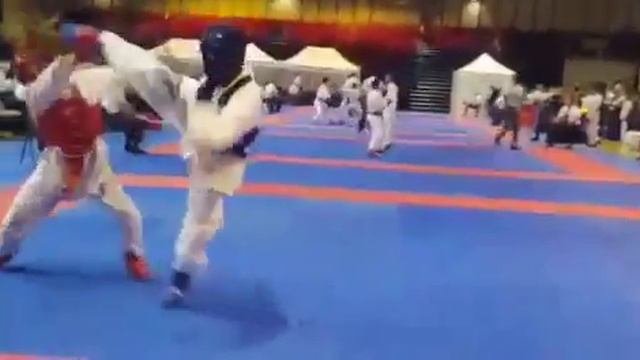Demie Holland 12 years. WKF Bronze match Adidas Open 12-13years 55kg Nov16.