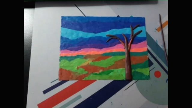 Пластилинография. Весенний пейзаж