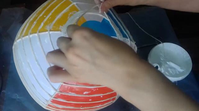 Как я делала ЛЮСТРУ-ШАР  "Китайский фонарик" | Потолочный СВЕТИЛЬНИК в японском стиле СВОИМИ РУКАМИ