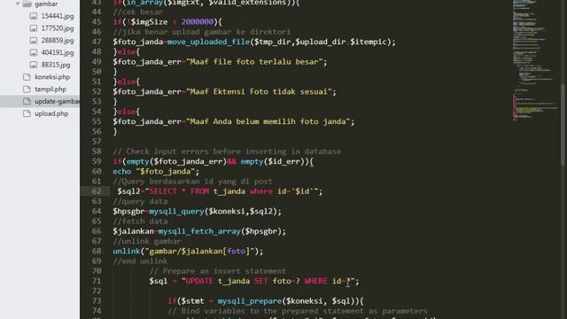 Update dan Unlink Data Gambar di PHP