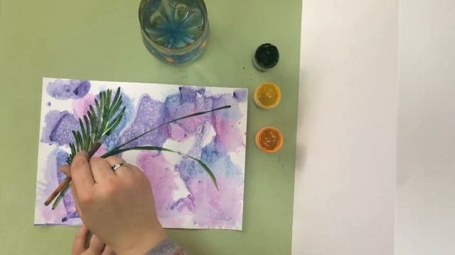 #13. РИСУНОК НА 8 МАРТА. ВЕТКА МИМОЗЫ
