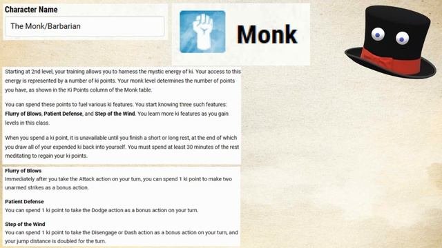 DnD 5e Build - The Monk/Barbarian