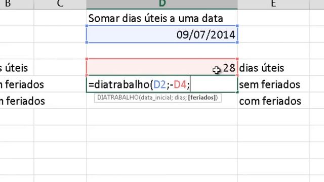 Excel - Aprenda fazer cálculo com datas ( somente dias úteis)