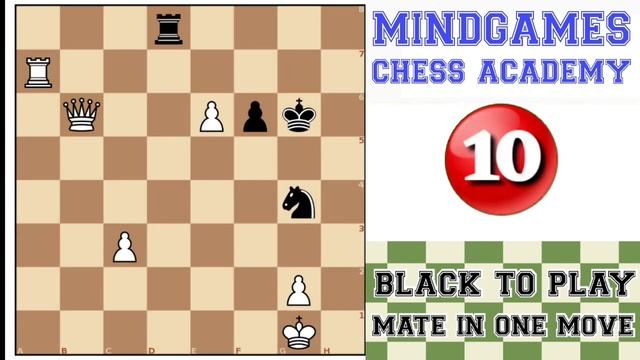 MINDGAMES CHESS ACADEMY ! PUZZLE VIDEO # A0020 ! MATE IN ONE MOVE ! PUZZLE NUMBER A0191 TO A0200 !