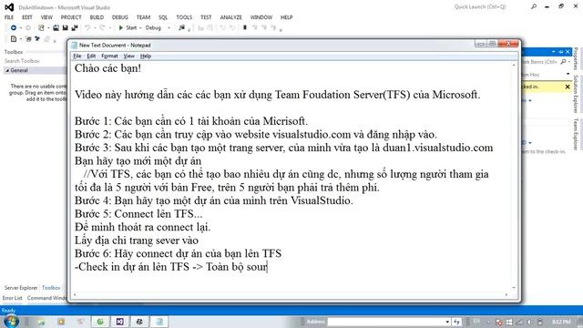Hướng dẫn sử dụng Team Foudation Server (TFS)