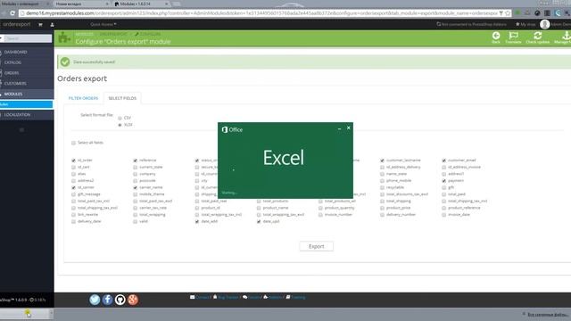 Prestashop Orders (CSV, Excel) Export