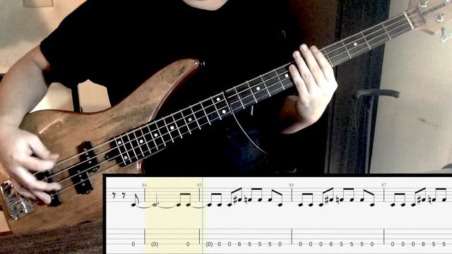 Enter Sandman METALLICA (bass cover/w tabs play along)