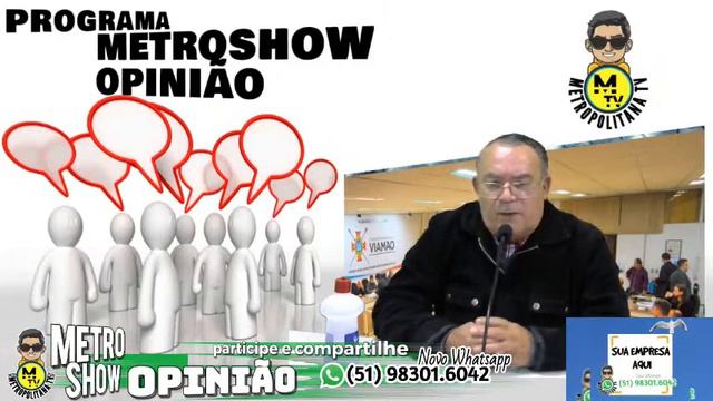Programa Metroshow Opinião Com Claudio Martins - Vilson Arruda recebem Nayara Martelli