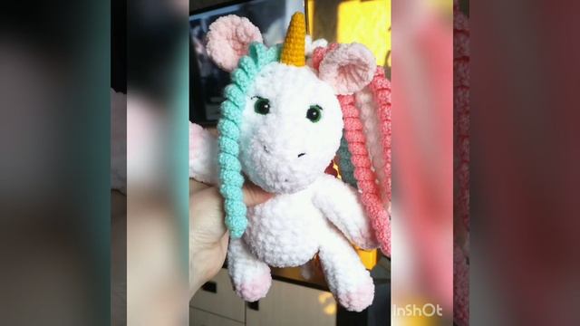 Игрушки вязаные из плюшевой пряжи, крючком.