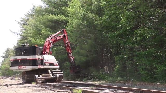 DAH 150E с гидроблоком на Link Belt 130X2 при расчистке железнодорожных путей пр