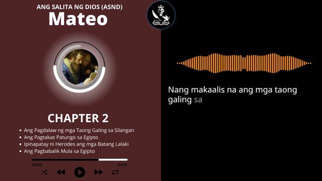 Mateo Chapter 2 | Pagtakas sa Egipto | Ipinapatay ang mga Batang Lalaki  | Tagalog Audio Bible