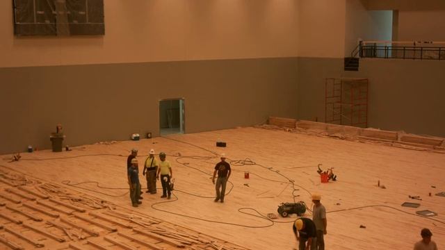 Installing the Gym Floor - Athletic, Convocation, and Wellness Center at Mount Aloysius College