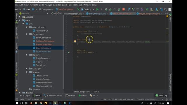 Created Collision, transform, state, and player components