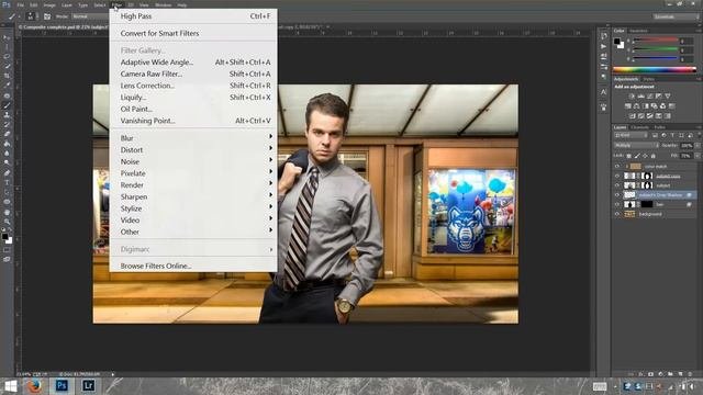 Creating a Composite in Photoshop cc part 3 Highpass filter drop shadow ligthing effects