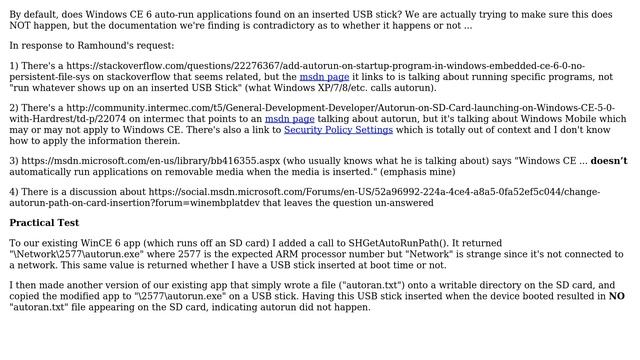 Can Windows CE 6 auto-run an application on an inserted USB stick?