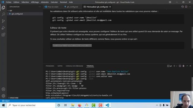 configuration git avec vscode