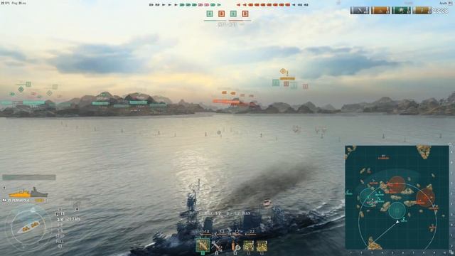 World of warships Crucero pensacola gameplay Forever alone || Pensacola WG Buffado actual