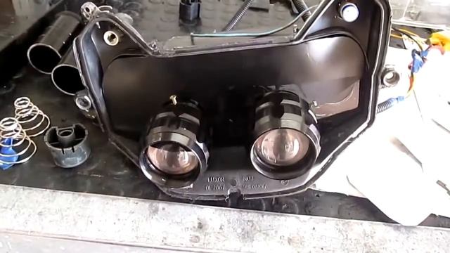 установка линз на yamaha aerox