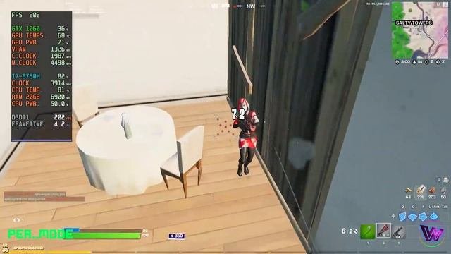 GTX 1060 6GB  i7 8750h Fortnite Season 5  Arena Performance Mode - 1080p 240fps