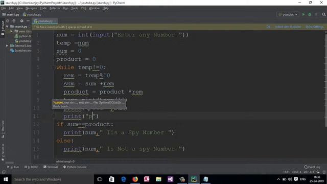 22:How to check spy number program in  python Hindi