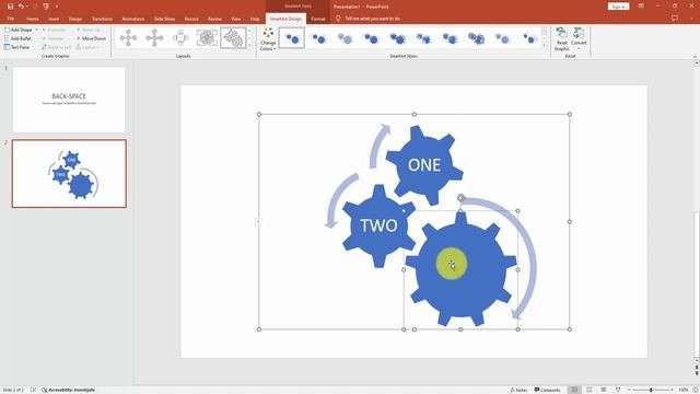 How to insert gear SmartArt in PowerPoint mac