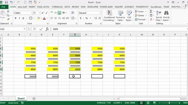 Summing non-contiguous cells in Excel