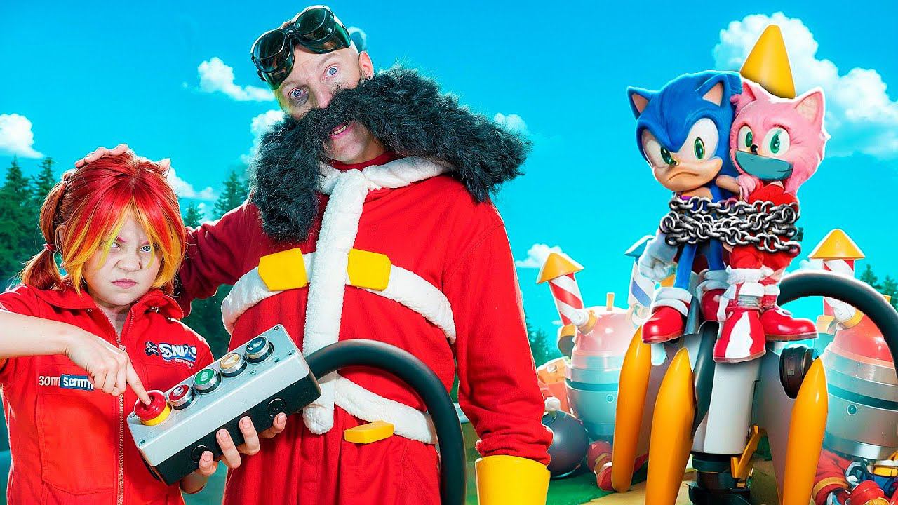 Supervillain my Nanny! The villain Eggman and his evil niece vs Sonic the Hedgehog!